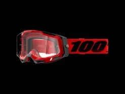 Outlet Trek Bikes 100% Racecraft 2 Clear Lens Goggles Red