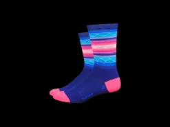 Store Trek Bikes DeFeet Aireator 6'' Santa Fe Socks Blue/Pink