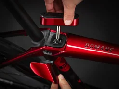 Cheap Trek Bikes Domane SLR 9 AXS Gen 4 Team Replica:Metallic Red Smoke to Blue Smoke Fade