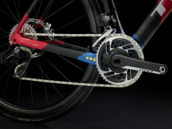 Cheap Trek Bikes Domane SLR 9 AXS Gen 4 Team Replica:Metallic Red Smoke to Blue Smoke Fade