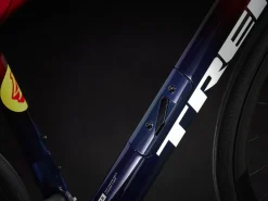 Cheap Trek Bikes Domane SLR 9 AXS Gen 4 Team Replica:Metallic Red Smoke to Blue Smoke Fade