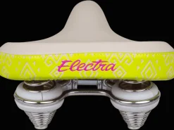 Shop Trek Bikes Electra Water Lily Cruiser Bike Saddle Cream/Visibility Yellow