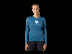 Clearance Trek Bikes Fox Racing LAB Head Ranger Women's Long Sleeve Mountain Bike Jersey Dark Blue