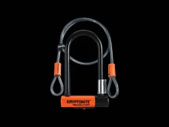 Hot Trek Bikes Kryptonite New-U Evolution Mini-7 U-Lock with 4' Flex Cable Black