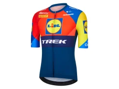 Cheap Trek Bikes Santini Lidl-Trek Replica Race Jersey Dark Blue/Yellow