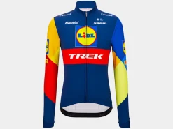 Best Trek Bikes Santini Lidl-Trek Team Replica LS Thermal Race Jersey Dark Blue/Yellow
