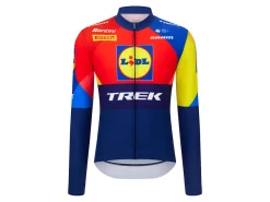 Discount Trek Bikes Santini Lidl-Trek Team Replica LS Thermal Race Jersey Dark Blue/Yellow