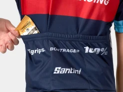 Outlet Trek Bikes Santini Trek Factory Racing XC Team Replica Kids' Cycling Jersey Dark Blue/Azure