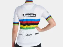 Fashion Trek Bikes Santini Trek Factory Racing Women's Replica World Champion Cycling Jersey White/Yellow