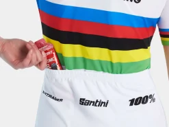 Fashion Trek Bikes Santini Trek Factory Racing Women's Replica World Champion Cycling Jersey White/Yellow