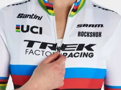 Fashion Trek Bikes Santini Trek Factory Racing Women's Replica World Champion Cycling Jersey White/Yellow