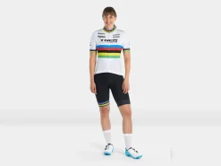 Fashion Trek Bikes Santini Trek Factory Racing Women's Replica World Champion Cycling Jersey White/Yellow