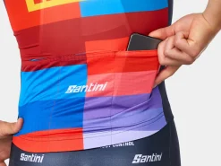 Outlet Trek Bikes Santini Trek Factory Racing Men's Team Replica Cycling Jersey Dark Blue