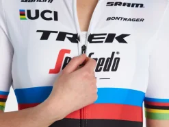 Fashion Trek Bikes Santini Trek-Segafredo Women's Replica World Champion Cycling Jersey White/Yellow